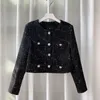 レディースジャケットオフィスレディースエレガントなショートジャケットファッションoネックビンテージクラシックデザインTweed女性スリムフィット長袖アウターウェア