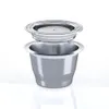 Versione Ricaricabili Filtro per caffè Espresso Capsule Capsule ricaricabili Nespresso in acciaio inossidabile riutilizzabili per Essenza Mini 210309