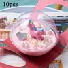 Cadeau cadeau 10pcs transparent ouvert en plastique transparent présent boîte décoration gâteau conteneur portable boule de mousse ronde 2472584