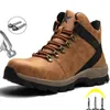 Новые мужские зимние сапоги Безопасная обувь Мужчины стальные туфли для ног Мужчины Ботинки прокола Управляющие рабочие ботинки Безопасность Обувь Легкая работа