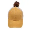 Paardenstaart Baseball Cap Feestartikelen 65 Stijlen Gewassen Verontruste Rommelige Broodjes Ponycaps Luipaard Zonnebloem Criss Cross Trucker Mesh Hoeden CYZ