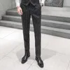 Классические полосатые мужские бизнес-платья брюки офисные социальные рабочие костюмы брюки мужские стритвальки повседневные брюки плюс размер 29-38 210527