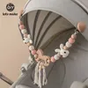 Babyspielzeug Holz Kinderwagen Clip Mobile Personalisieren Sie Silikonperlen Schnullerkette Kaubare Rassel Beißring 211106