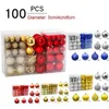 100 Pcs/Set Christmas balls tree decorations Bright matt powder hollow Home Decor Year 5Option 211104