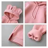 Sudadera con capucha rosa/gris/amarillo/verde/Bury para niños Otoño Invierno suéter cálido moda niños y niñas pulóver disfraz 220118