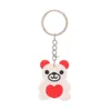 Valentine's Day Party Gift Romantic Love Keychain Pendant Bear Cake Heart Shaped Key Chain Luggage Decoration Keyring RRD13593