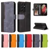 PU Leather Phone Cases for Samsung Galaxy S22 S21 S20 Ultra S10 Plus - Business Stitching Wallet Flip Kickstand Protective Cover Case with Card Slots