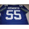 Aangepaste 001 Brian Bosworth # 55 lb genaaid retro-jersey voetbal jersey Size S-4XL of Custom Any Name of Number Jersey