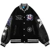 Hip Hop Baseball Veste Manteau Hommes Lettre B Broderie Manches En Cuir Varsity Bomber Biker Punk Vintage Fashion College Veste 211103