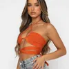 Sexy Bandage Halter Crop Top Femmes Mode Dos Nu Party Clubwear Croix À Lacets Chemises Courtes Femme T-shirts Streetwear Tees 210625