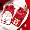 Vrolijke Kerstmis Zachte TPU-gevallen Mooie Santa Deer Snowman Telefoon Cover voor iPhone 13 11 Pro Max XR 8 12 Plus Case 2021 Xmas Gift