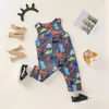 Zomer baby jongen mouwloze rompertjes pasgeboren jongens katoen ronde hals cartoon dinosaurus print romper jumpsuit12 210309