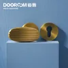 Dooroom Brass Door Lock Lever Set Personalized Modern Black Gold Interior Room&Bathroom Door Lock Dummy Split Handle Knob 201013