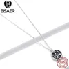 BISAER 925 brillant galaxie longs colliers pendentifs femmes en argent Sterling bijoux fins EFN200