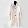 Femmes 2020 hiver manteau de fourrure doux naturel mouton cisaillement laine veste femme en peluche agneau doublure de fourrure pardessus m746 Y1217