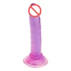 Godes réalistes en cristal de gelée de gode pour les débutants avec une forte ventouse Flexible Cock Vaginal G-spot Anal Sex Toy pour les femmes