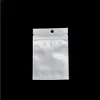 12 * 20 cm Sac d'emballage en plastique transparent blanc refermable translucide Zip Lock thermoscellable étui de téléphone emballage Poly pochettes 100 pièces haute qualité