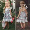 Nieuwe bloem kant prinses jurk baby meisjes mouwloze bloemen tule party trouwjurken kinderen zomerjurk voor meisjes q0716