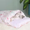 اليابانية القط السرير الدافئ كيس النوم عميق النوم الشتاء القابل للإزالة كلب بيت عش وسادة مع وسادة 211111