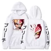 Cool Anime Bleach Kurosaki Ichigo Hoodies Populaire Cartoon Skull Split Gezichtsmasker Grafische Mode Casual Sweatshirt met lange mouwen G1019