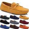 226 Nouvelle mode hommes chaussures décontractées en cuir style britannique printemps couple véritable pois gommage hommes conduire paresseux homme couvre-chaussures en plein air confortable respirant noir jaune