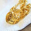 18 Karat Gold Farbe Herz Belcher Link Herren Damen Armband Fußkette Schmuck