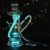 Glas Bongs Rör Hookah Rökning 13,39 tum Big Vattenrör Bubbler med LED Ljus Shisha Narguile Set för rök Bong Hookahs
