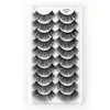 Curly Crisscross Thick 3D Mink False Eyelashes Extensions Soft & Vivid Hand Made Reusable Messy Fake Lashes Multilayers Eyes Makup Accessories 10 Models DHL