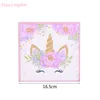 65 Pcs Fille Fête D'anniversaire Rose Licorne Assiette En Papier Tasse Serviette Jetable Vaisselle Ensembles Baby Shower 1er Fête D'anniversaire Fournitures 201006