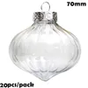 Promotion - 20 Pièces x DIY Paintable / Incassable Boule De Noël Décoration Ornement 80mm Ouverture De Fenêtre En Plastique Boule / Boule 201019