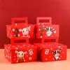 StoBag Chinese Happy Year Rot 14,5 x 14,5 x 8 cm Tragbare Geschenkboxen Deraction Favor Snack Backzubehör 210602