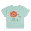 2021 Nouveau Toddler Girl Girl Fashion Marque T-shirts Bébé Coton Col Col Tops pour Summer Strawberry Orange Print Enfant Tees 210306