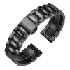 18mm 20mm 22mm 24mm Metal Watchbands Bracelet Black/Silver Polished Stainless Steel Clocks Watch Strap Accessories