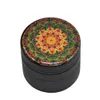 New 50mm metal grinder for tobacco black sunflower pattern aluminum alloy smoking accessaries