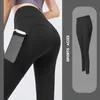 Yoga Outfit Donna High Wais Tasca laterale Leggings Push Up senza soluzione di continuità Hip Ladies Sollevamento Palestra Fitness Allenamento Esercizio Pantaloni elastici 2021