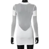 Casual Sukienki Mesh Szycie z długim rękawem Mini 2022 Fall Damskie Baddies Club Elegancka Dress White Skinny