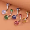 Sequins Belly Button Ring för Kvinnor Navel Piercing Acrylic Bar Stall Rostfritt Stål Barbell NomBril Sexig Kropp Smycken