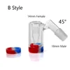 Beracky 14 mm 18 mm Glas-Aschefänger mit 10 ml Silikonbehälter, Reclaimer, männlich und weiblich, für Quarz-Banger-Glas-Wasserbongs
