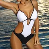 Traje de baño para mujer Mujeres sólidos Baredaderas acolchadas Push-up Traje de baño Bikini Traje de baño 2 piezas Cintura alta Empuje hacia arriba