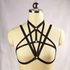 Harajuku Punk Czarny pas 90. Rave Wear Tops Bondage Bielizna damska Gothic Body Wiązka Fetysz Burlesque Gorset Cage Bra