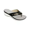 2021 femmes pantoufles été mode métal bouton diapositives chaussures compensées plage sandales femmes en dehors de la plate-forme taille 35-43 tongs