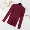 AOSSVIAO Autumn Winter Button V Neck Sweater Women Basic Slim Pullover Women Sweaters and Pullovers Knit Jumper Ladies Tops 210917