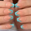 Falska naglar Acrylic Artificial Chrome Halo Extra Long Fake Nail Gel Tips Kista Formade Kvinnor Faux Ongles