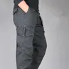 Erkek Kargo Pantolon Taktik Çok Cep Tulum Erkek Sweatpants Savaş Pamuk Gevşek Pantolon Ordu Askeri İş Düz 210715