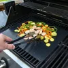 BBQ Grill Mat Reusable Non Stick Barbecue Baking Mats Sheet Grill Foil BBQ Liner Mat for Charcoal, Gas , Electric Grill BBQ Tool DH8575