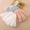 Юбки для девочек Летние Детская Принцесса Платье Корейский Сетчатый Торт Пухой P4671 ​​210622
