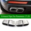 2 個二重管排気管マフラーノズル排気システムポルシェパナメーラ 2017-2020 ターボステンレス鋼車リアチップ