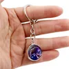 12 Zodiac Sign Glass Cabochon Ball Keychain Animal Aries Gemini Star Horoscope Pendant Double-Sided Key Ring Bag hänger Fashion Jewelry Will och Sandy