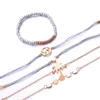 Lien, chaîne Europe et amérique mode simple cocotier carte ronde perles d'amour bracelet à breloques cinq pièces