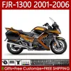 Yamaha FJR-1300 için OEM gövdesi FJR-1300 FJR 1300 A CC 2001 2002 2003 2004 2005 2006 Üstyapı 106NO.78 FJR1300A FJR-1300A 01-06 FJR1300 01 02 03 04 05 06 Turuncu Siyah Moto Fairing Kiti